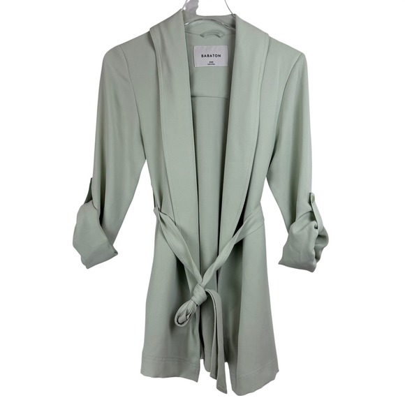Babaton Jackets & Blazers - Babaton Aritzia KAHLO AQUA ESSENCE Jacket WOMEN XXS DRAPEY TIE ROBE BLAZER